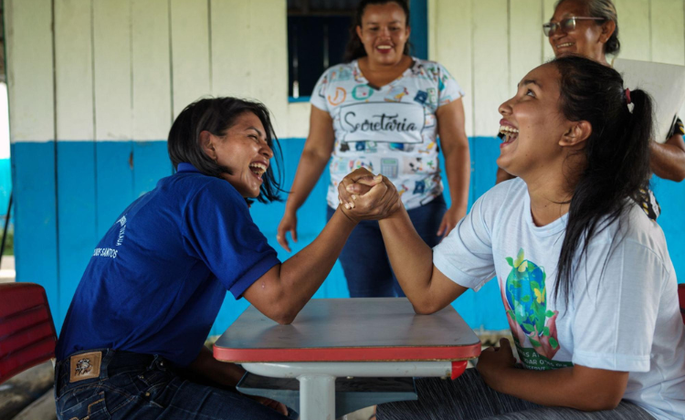 Indigenous Macuxi women in Pacaraima, in Brazil’s Roraima state, on the border with Venezuela. UNFPA provided training on contraception for health workers, helping women gain access to their chosen contraception. © Newsha Tavakolian/Magnum Photos For UNFPA