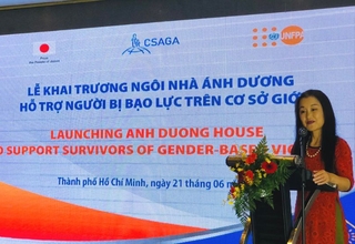 Ms. Naomi Kitahara at the Launching Ceremony of the One Stop Service Centre – Anh Duong House in HCMC