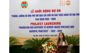 Naomi Kitahara at the Launch of the project “Prevention and response to gender-based violence and other harmful practices”