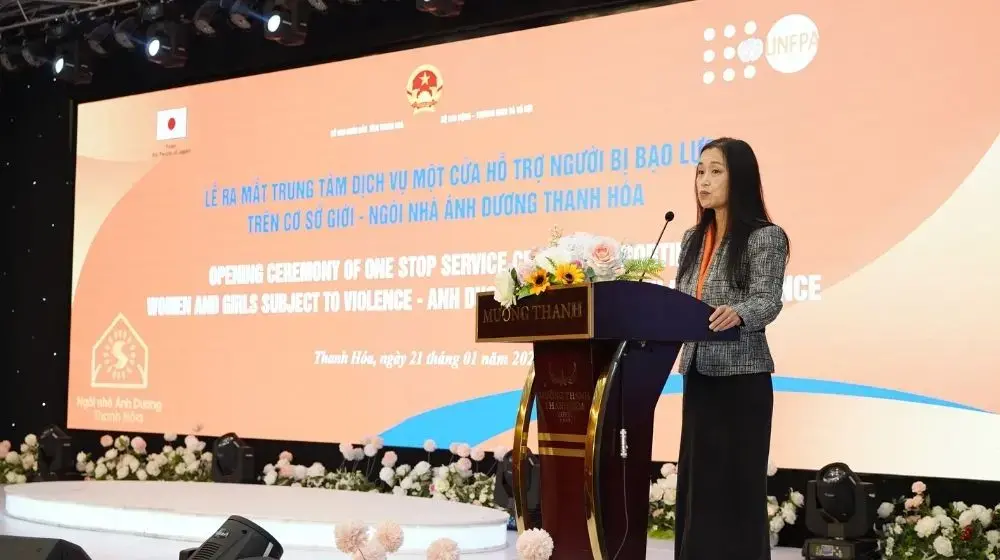 Speech  by Ms. Naomi Kitahara, UNFPA Representative in Viet Nam, at the Launching Ceremony of the One-Stop Service Centre – Anh Duong House in Thanh Hoa Province