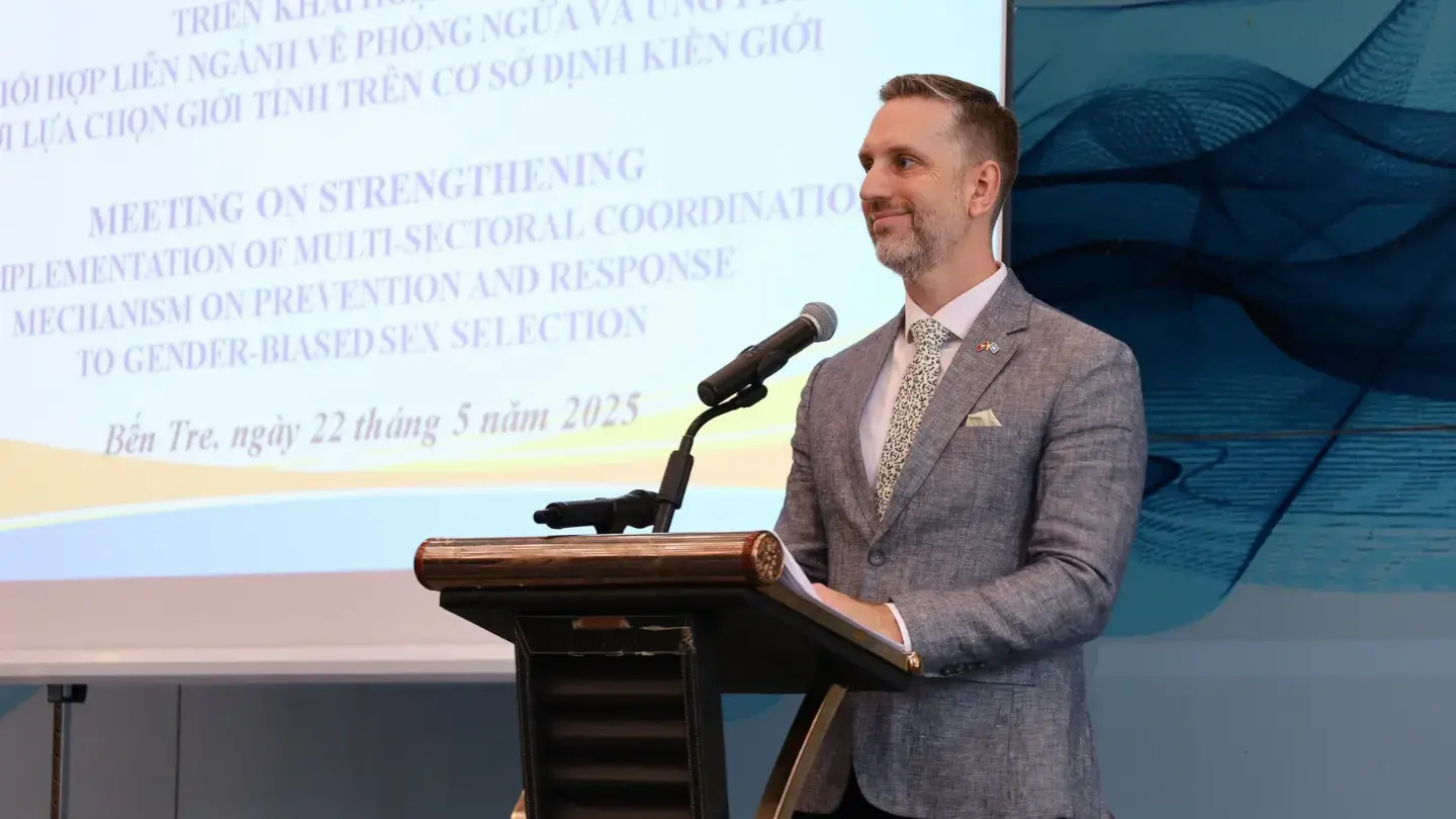 Bài Phát biểu của Trường Đại diện Quỹ Dân số Liên Hợp Quốc Matt Jackson tại Hôi nghị Triển khai Hoạt động Phối hợp Liên ngành về Phòng ngừa và Ứng phó với Lựa chọn Giới tính trên cơ sở định kiến giới