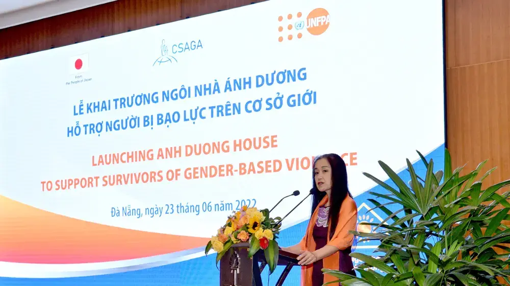 Bài phát biểu của bà Naomi Kitahara, Trưởng đại diện UNFPA tại Việt Nam, tại Lễ ra mắt Trung tâm Dịch vụ Một cửa - Ngôi nhà Ánh Dương tại Đà Nẵng