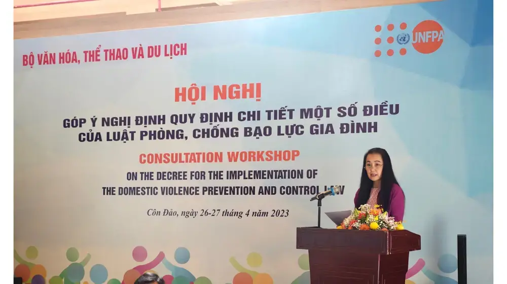 Bài phát biểu của bà Naomi Kitahara, Trưởng đại diện UNFPA tại Việt Nam, tại Hội nghị góp ý Nghị định quy định chi tiết một số điều của Luật Phòng, chống bạo lực gia đình