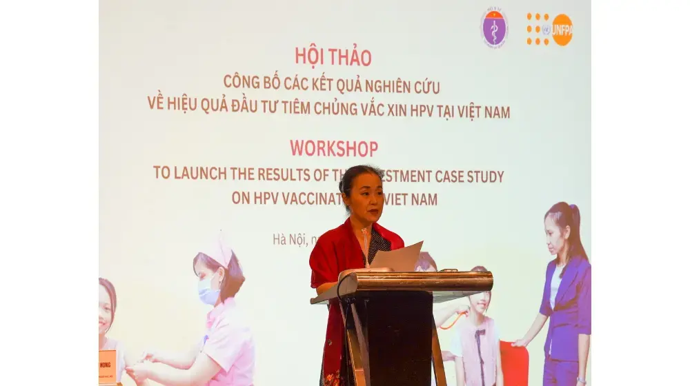 Speech by Naomi Kitahara, UNFPA Representative in Viet Nam, at the workshop to launch the results of the Investment Case study on HPV vaccination in Viet Nam