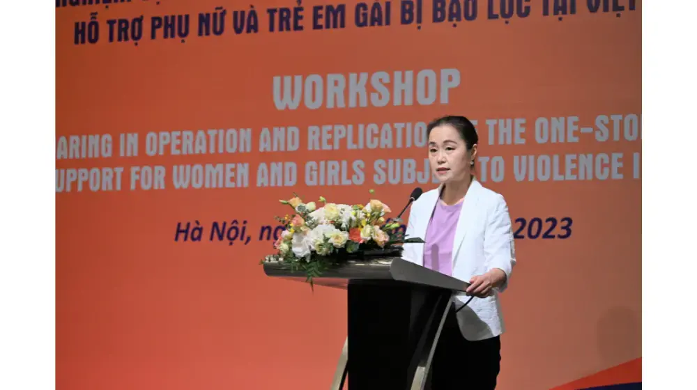 Speech by Naomi Kitahara, UNFPA Representative in Viet Nam, at the Workshop on experience sharing in operation and replication of the One-Stop Service Center model in support for women and girls subject to violence in Viet Nam