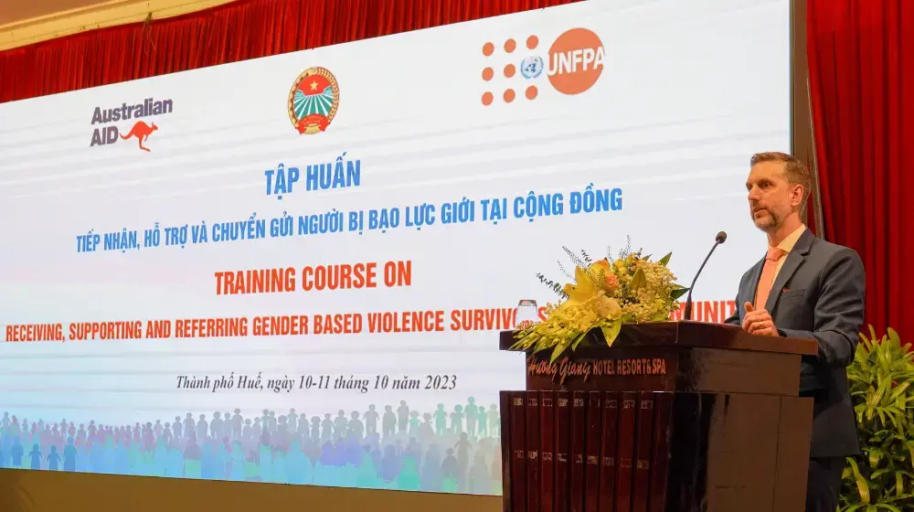 Speech by Mr. Matt Jackson, UNFPA Representative in Viet Nam, at the Training on receiving, supporting and referring gender-based violence survivours in the community