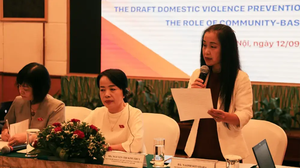 Speech by Ms. Naomi Kitahara, UNFPA Representative in Viet Nam, during the consultative workshop on the role of community-based organisations in addressing domestic violence