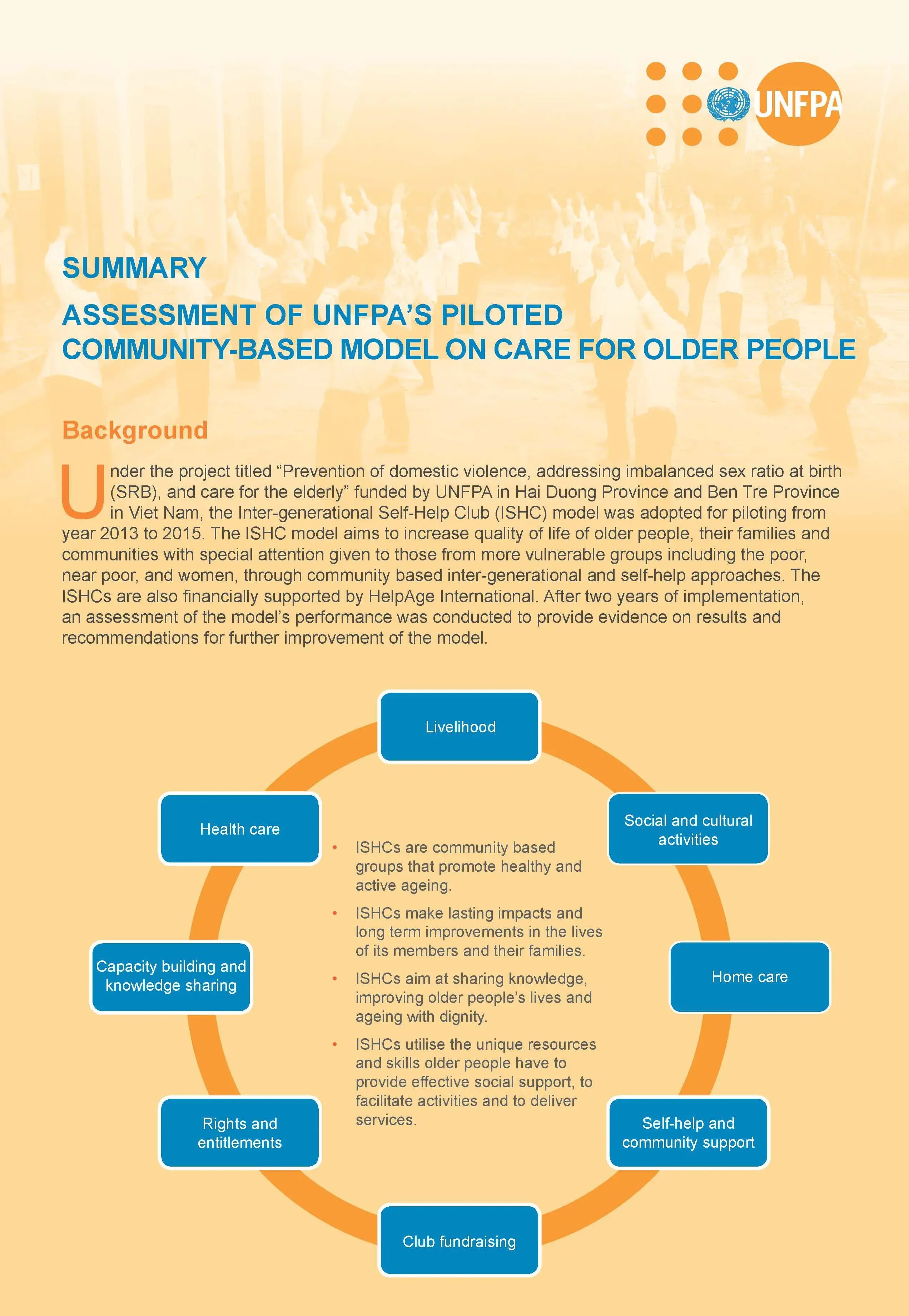 Assessment of UNFPA's piloted community-based model on care for older people