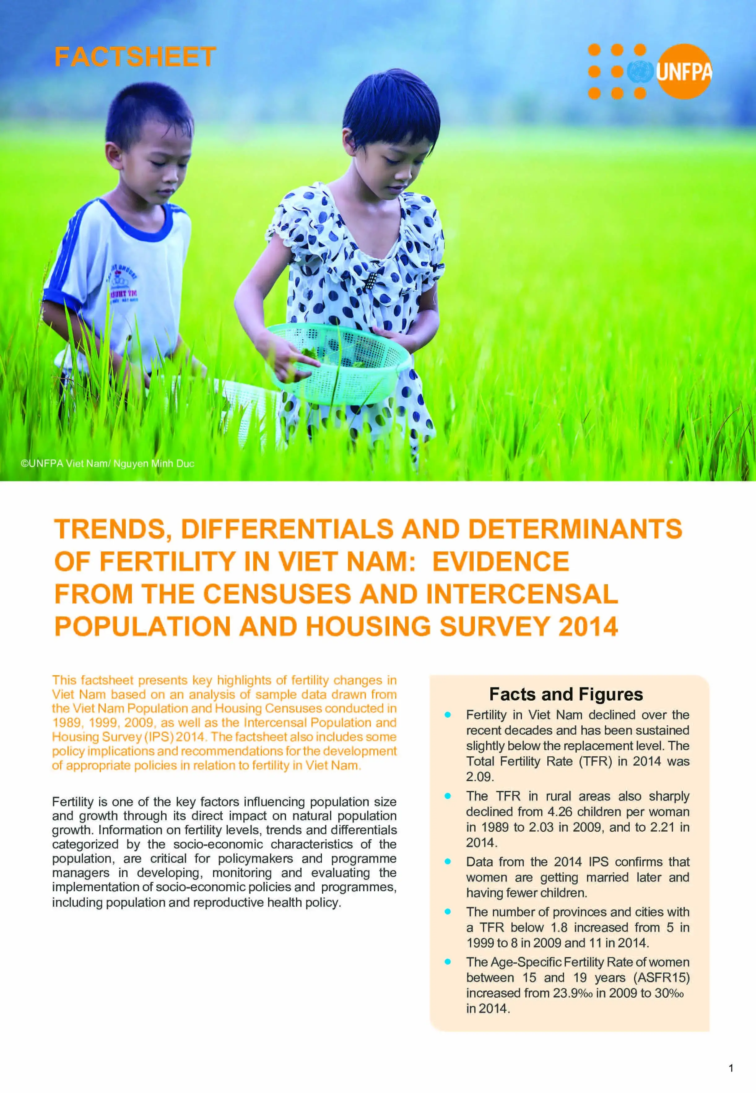 Trends, Differentials and determinants of fertility in Viet Nam: Evidence from the Censuses and intercensal population and housing survey 2014