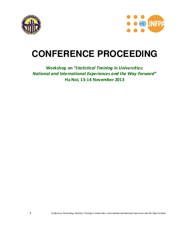 Conference proceeding on the workshop “Statistical Training in Universities: National and International Experiences and the Way Forward”