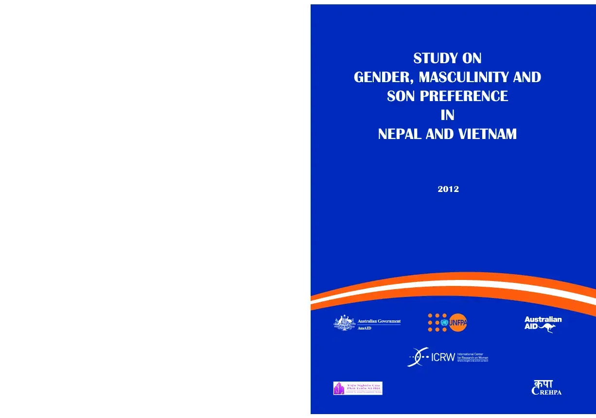 Study on Gender, Masculinity and Son Preference in Nepal and Viet Nam