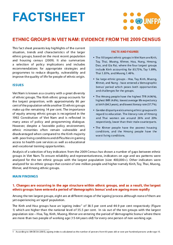 Factsheet on Ethnic Groups in Viet Nam